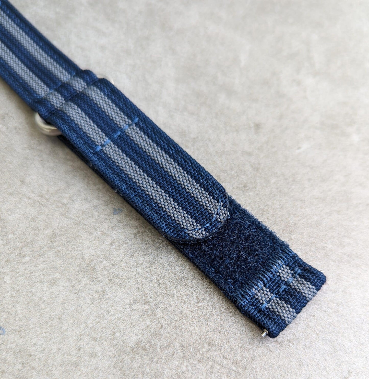 Premium Ribbed Two Piece Ballistic Nylon Strap - Navy & Blue Bond