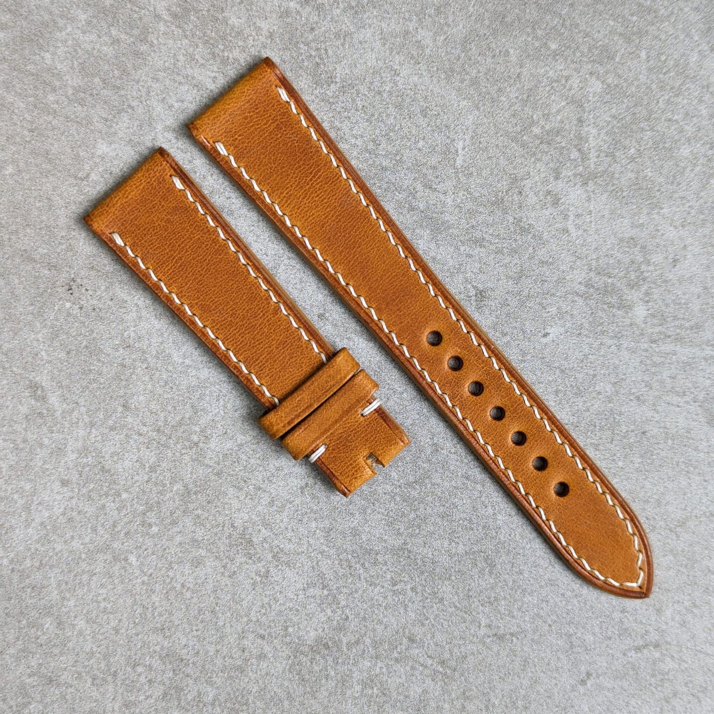 Badalassi Wax Strap - Golden Tan W/Cream stitch