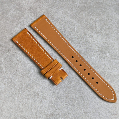 Badalassi Wax Strap - Golden Tan W/Cream stitch