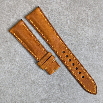 Badalassi Wax Strap - Golden Tan Padded W/Matching stitch