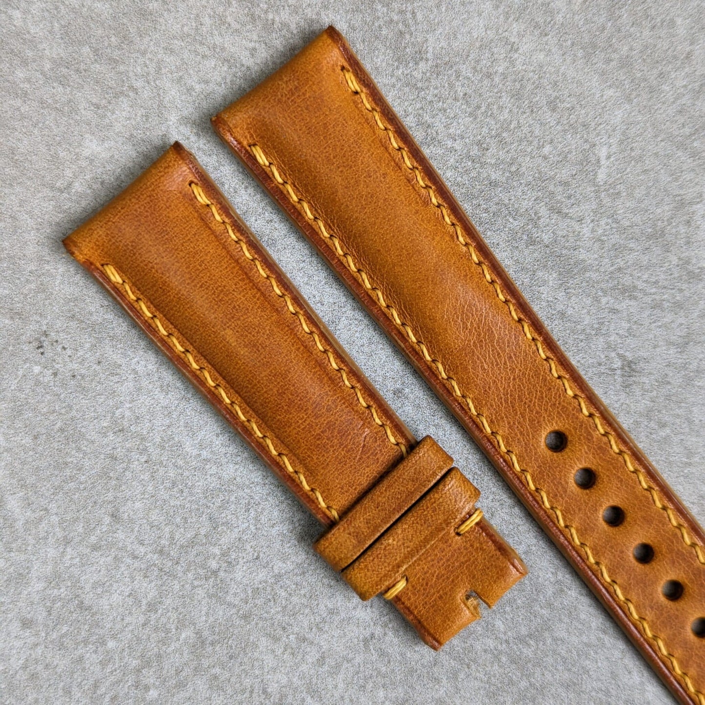 Badalassi Wax Strap - Golden Tan Padded W/Matching stitch