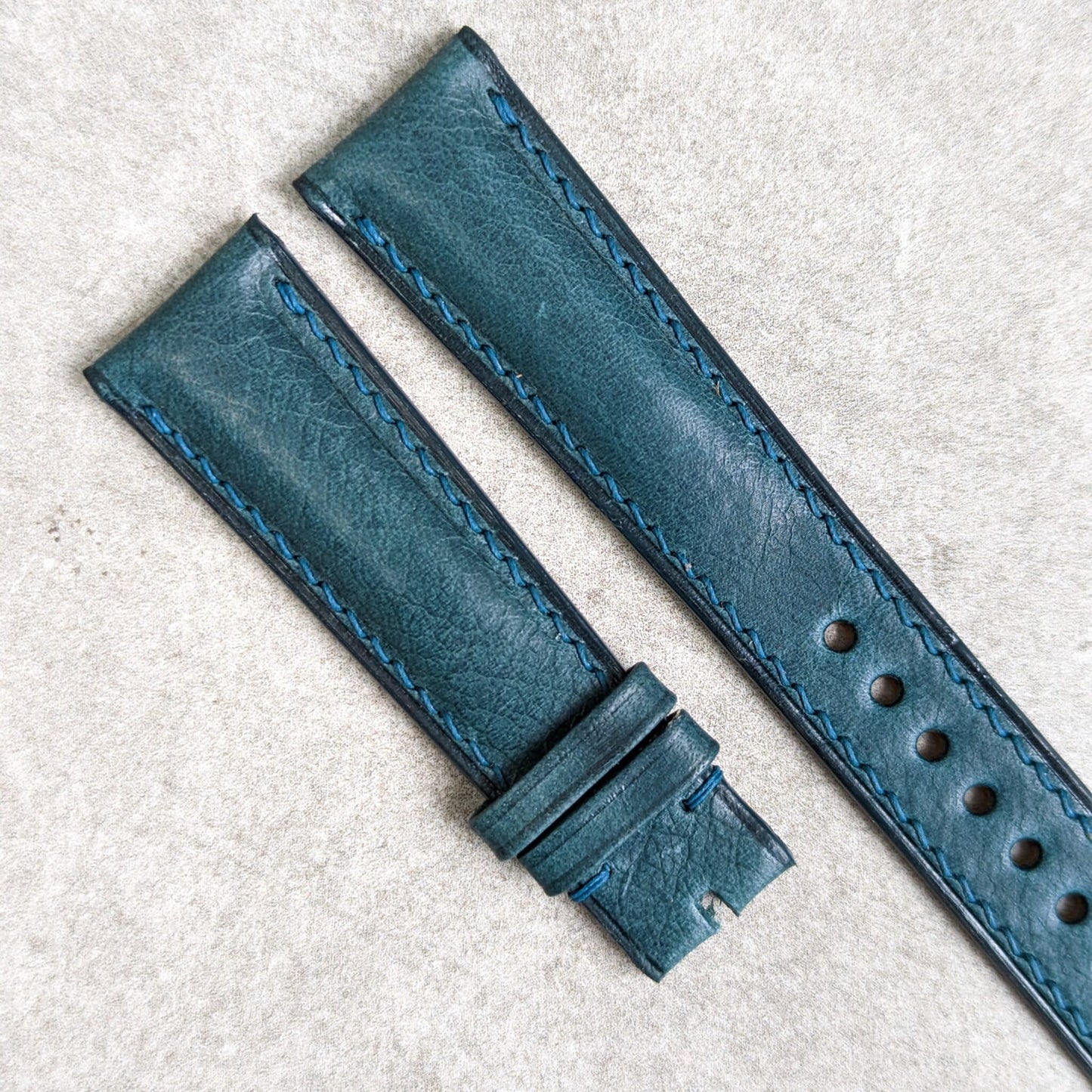 Badalassi Wax Strap - Ocean Blue Padded W/Matching stitch