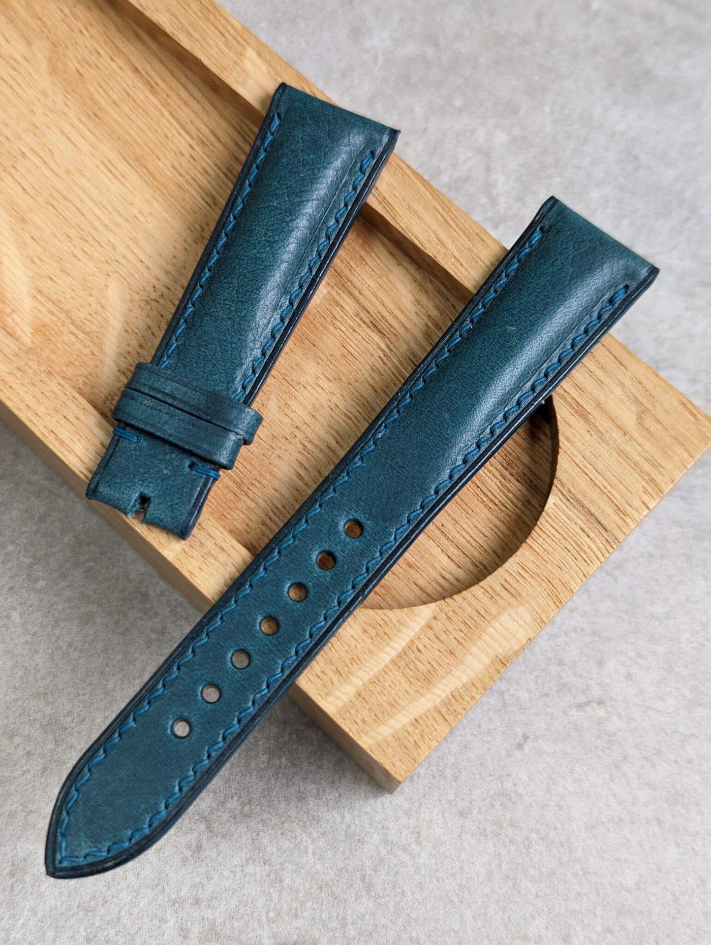 Badalassi Wax Strap - Ocean Blue Padded W/Matching stitch