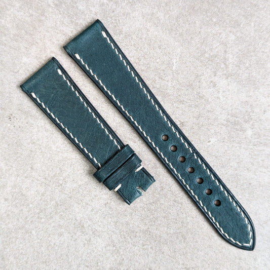 Badalassi Wax Strap - Ocean Blue W/Cream stitch