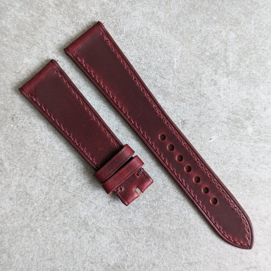 Virginia Chrome Strap Tanned - Burgundy W/Matching Stitch