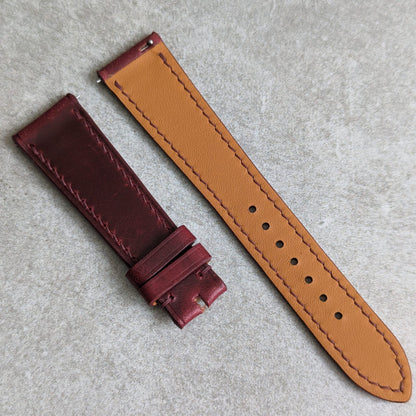 Virginia Chrome Strap Tanned - Burgundy W/Matching Stitch