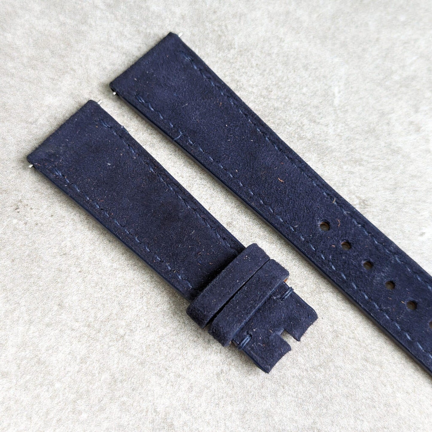 Premium Kid Suede Strap - Deep Blue