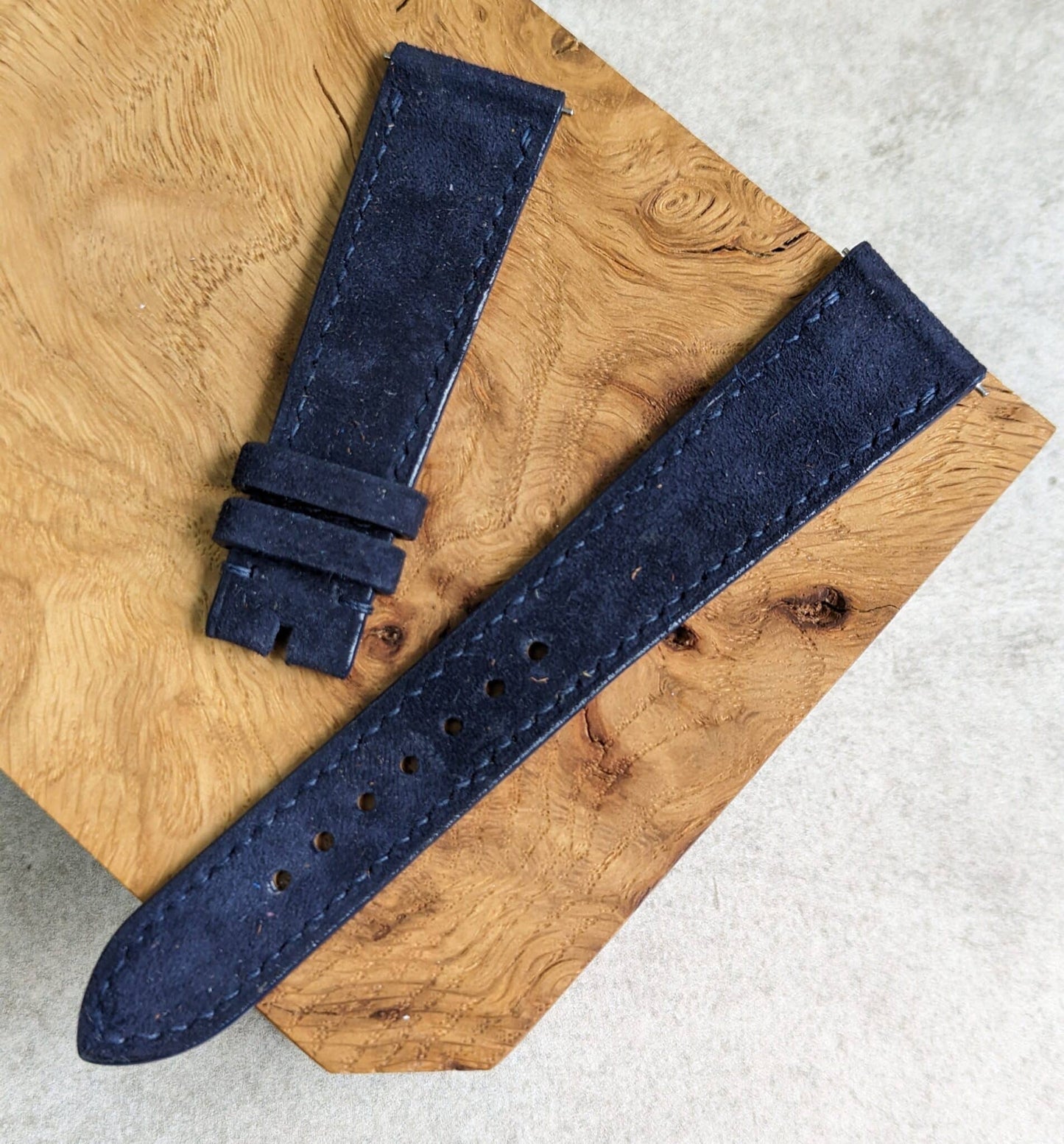 Premium Kid Suede Strap - Deep Blue