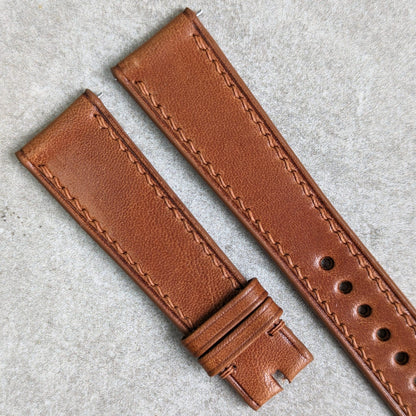 Wickett & Craig Strap - Chestnut W/Matching Stitch