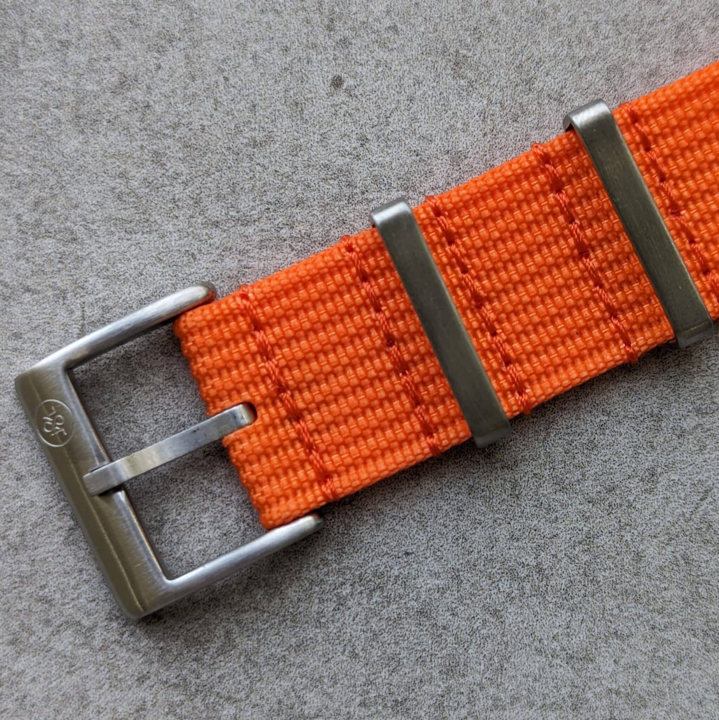 Premium Ribbed Fabric Watch Strap - Tangerine