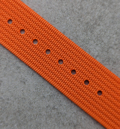 Premium Ribbed Fabric Watch Strap - Tangerine