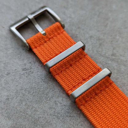 Premium Ribbed Fabric Watch Strap - Tangerine