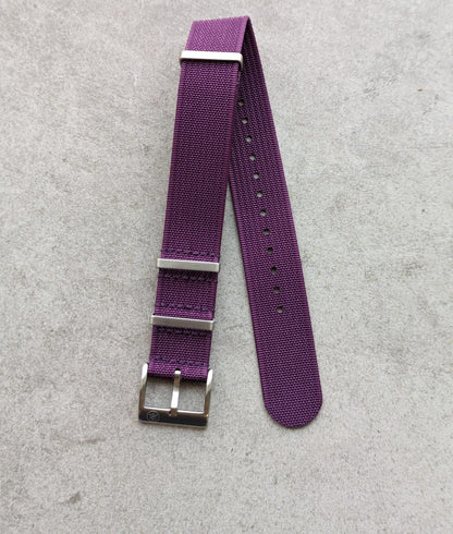 Premium Ribbed Fabric Watch Strap - Purple