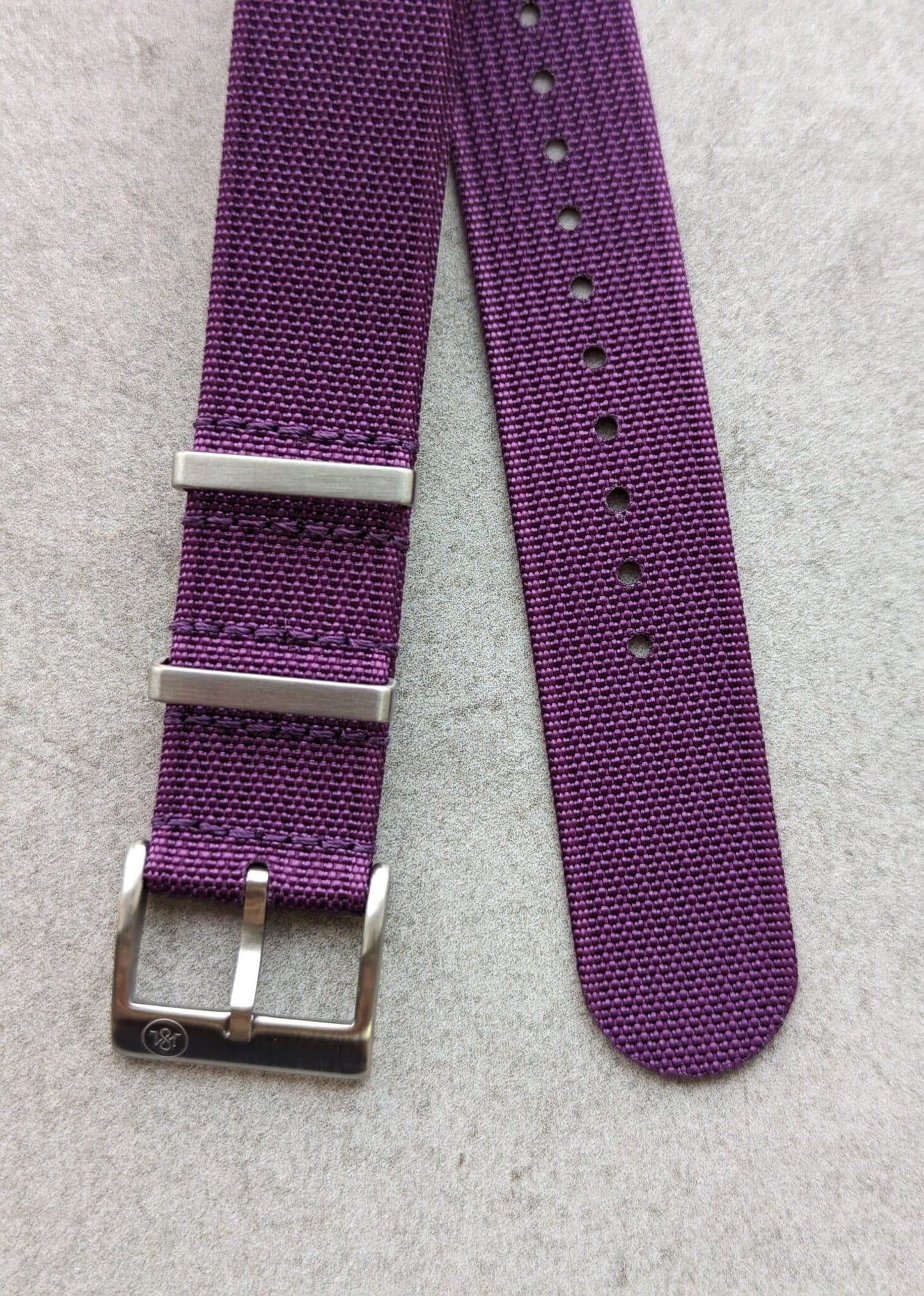 Premium Ribbed Fabric Watch Strap - Purple