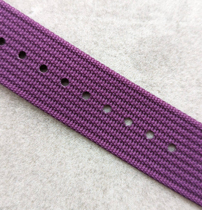 Premium Ribbed Fabric Watch Strap - Purple