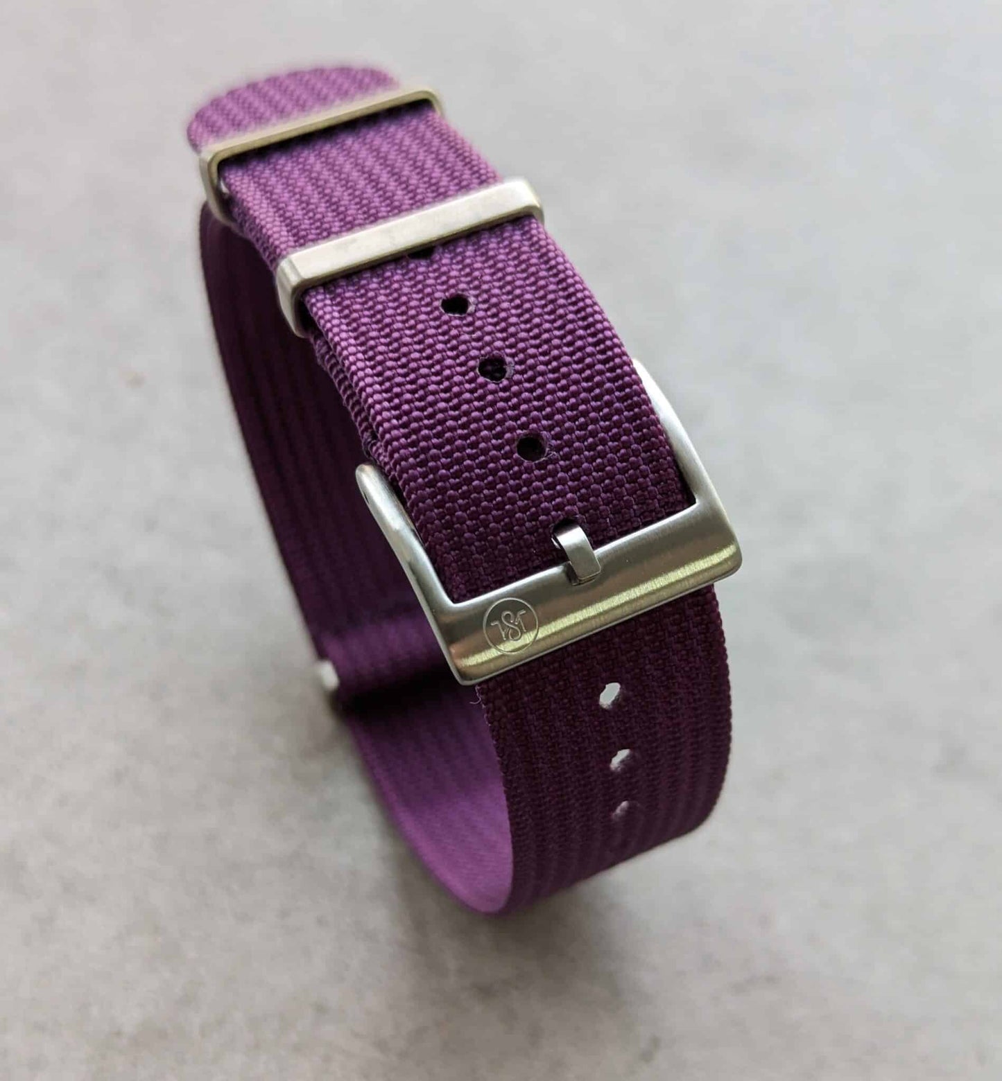 Premium Ribbed Fabric Watch Strap - Purple