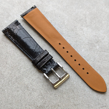 Ostrich Shin Watch Strap - Black - RTW