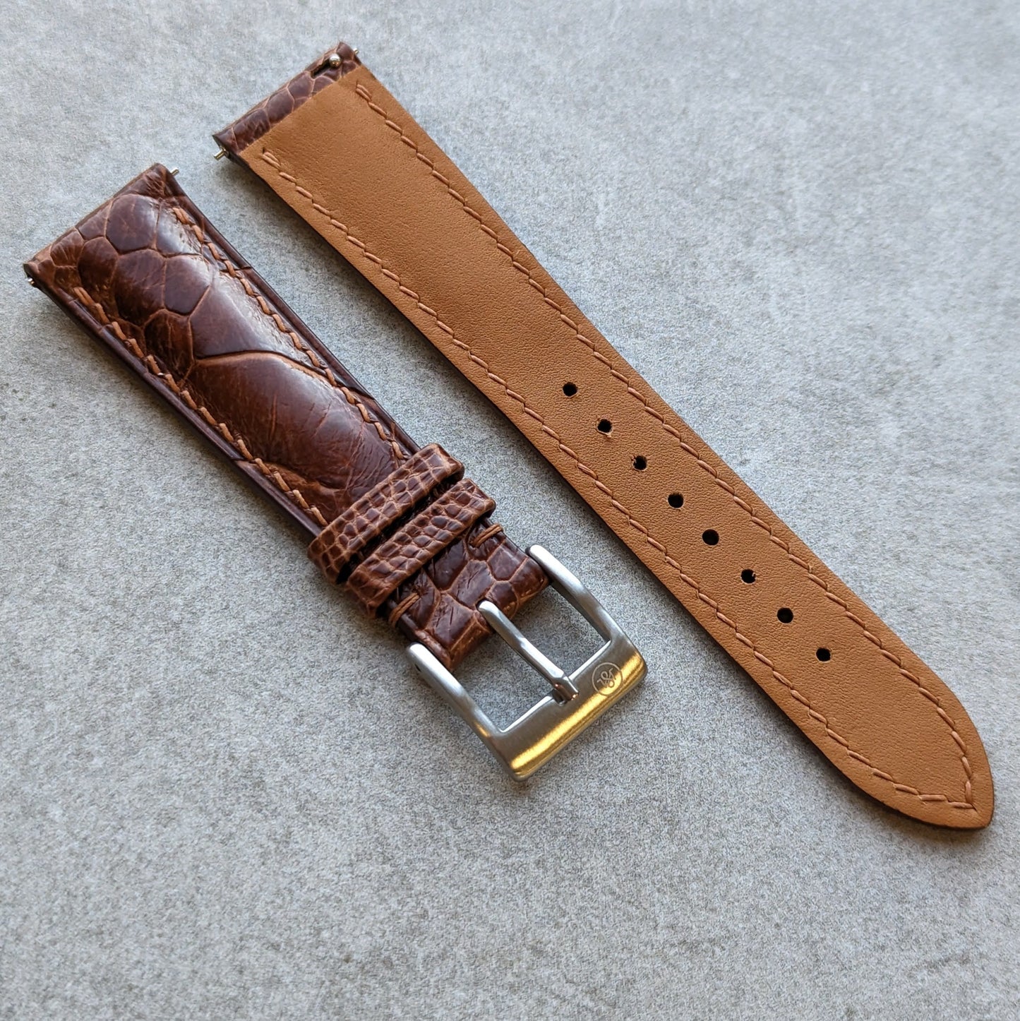 Ostrich Shin Watch Strap - Cognac - RTW