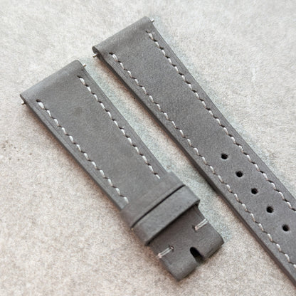 Nubuck Leather Watch Strap - Grey