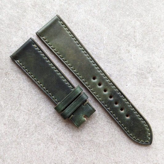 Shell Cordovan Watch Strap - Green Marbled Museum