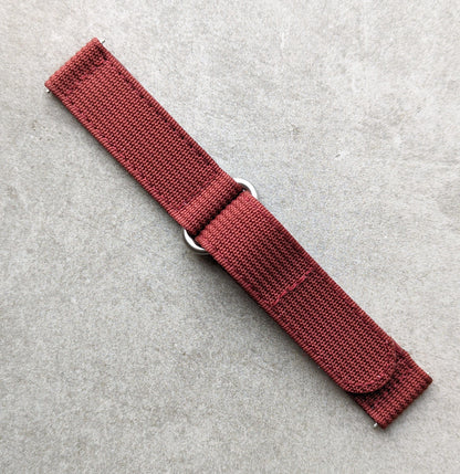 Premium Ribbed Two Piece Ballistic Nylon Strap - Burgundy