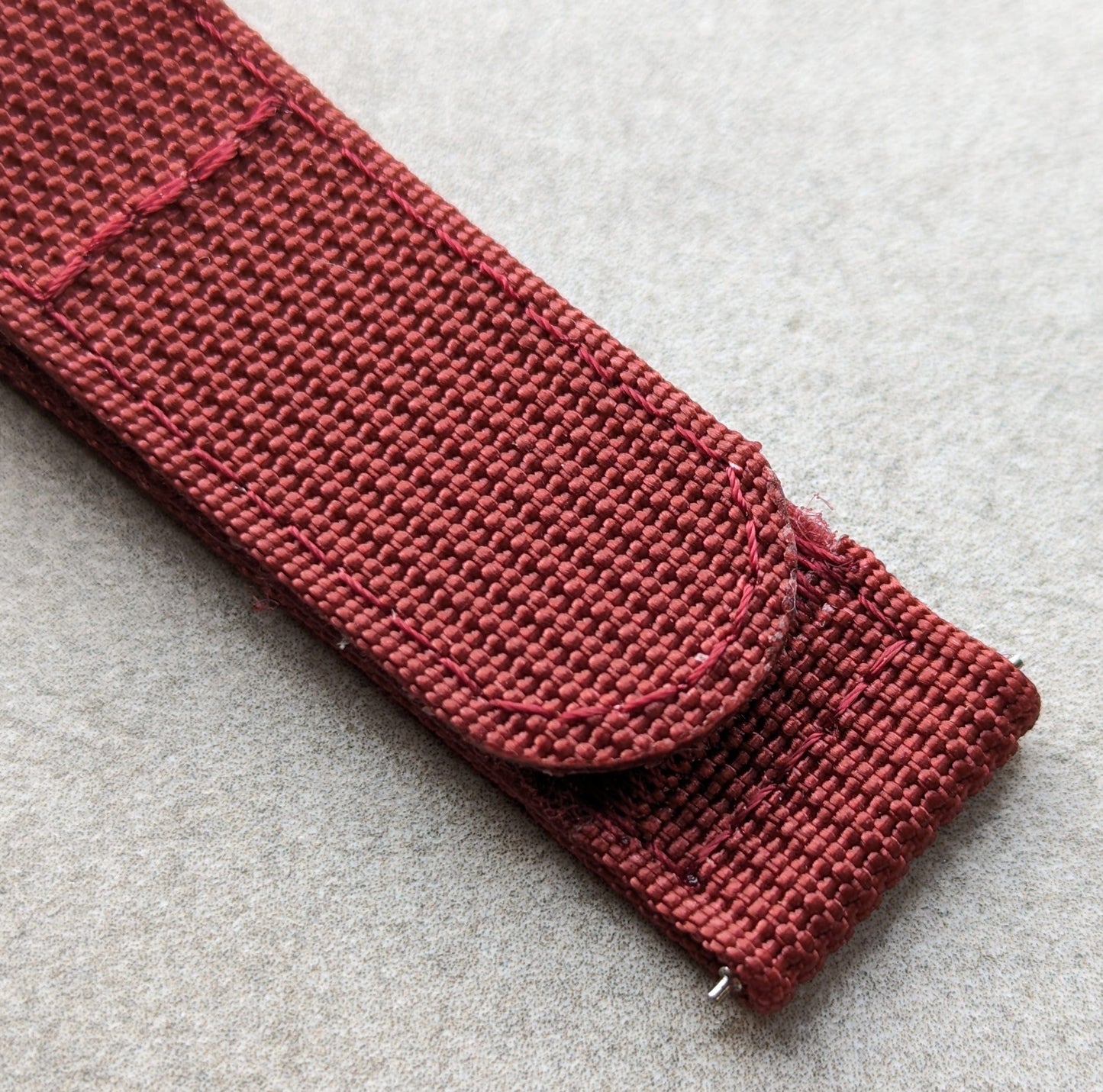 Premium Ribbed Two Piece Ballistic Nylon Strap - Burgundy