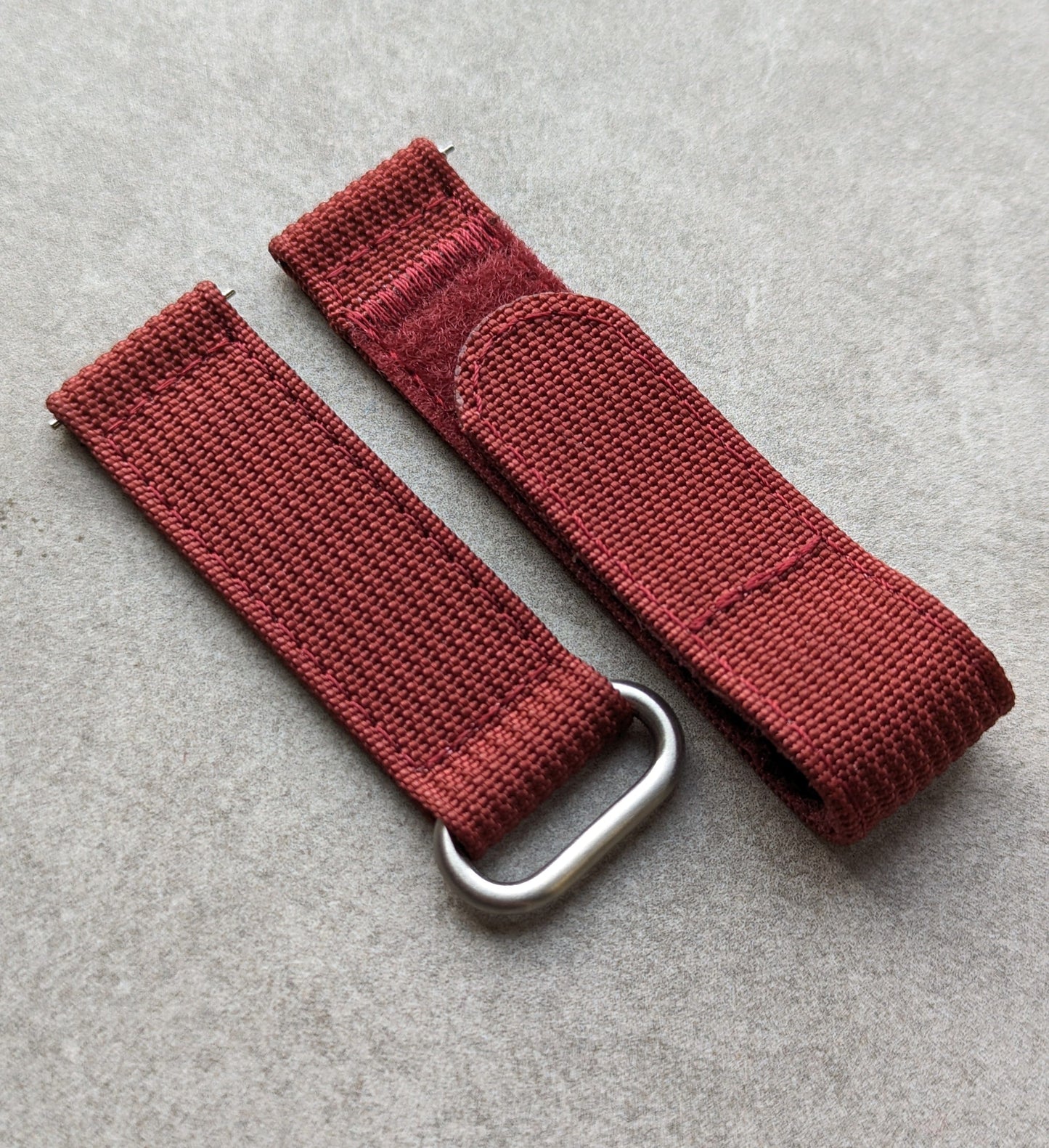 Premium Ribbed Two Piece Ballistic Nylon Strap - Burgundy