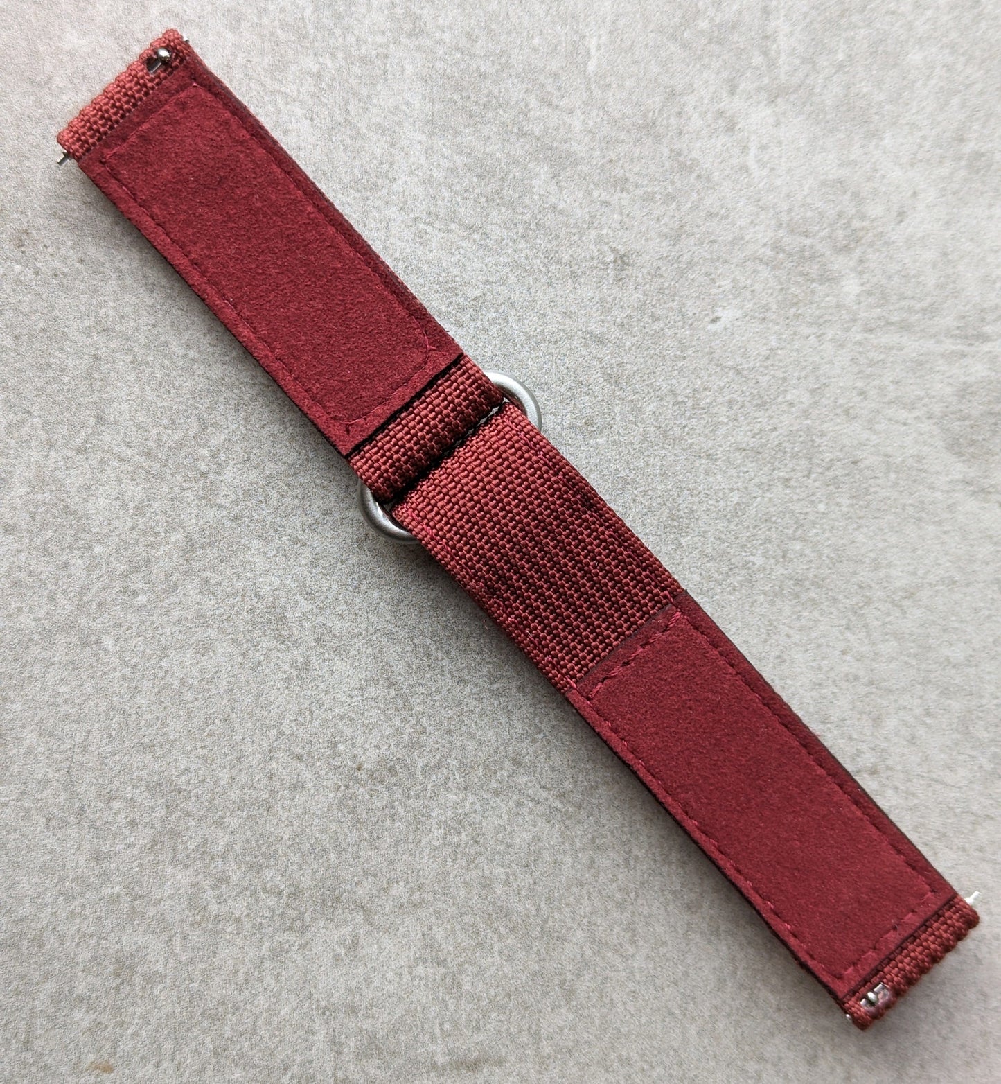 Premium Ribbed Two Piece Ballistic Nylon Strap - Burgundy