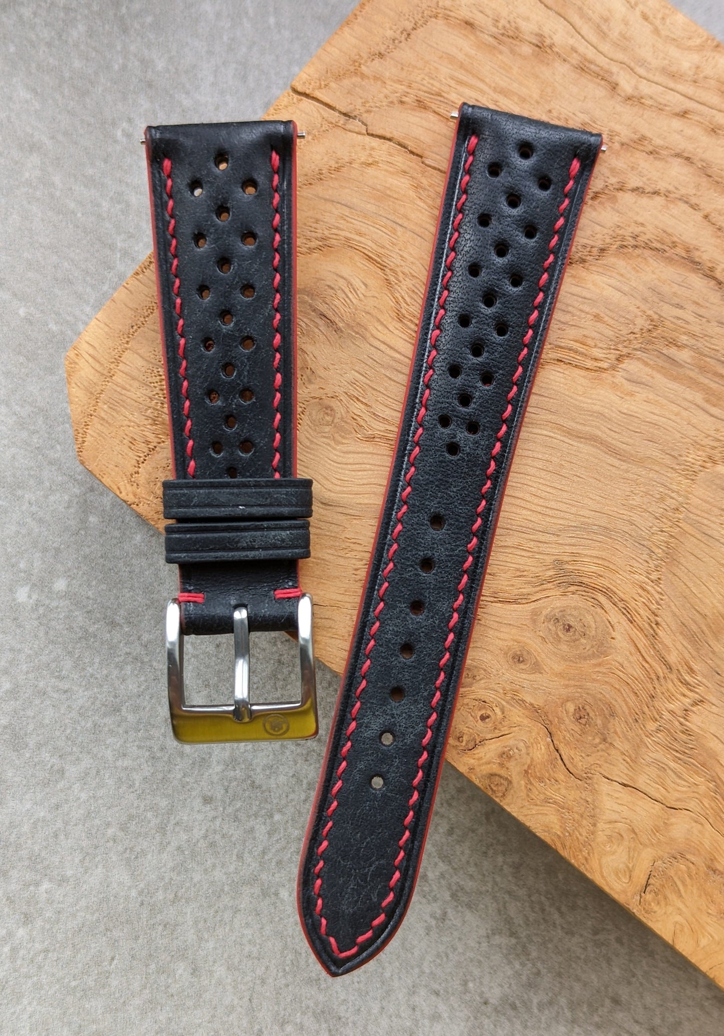 Pueblo Rally Watch Strap - Black & Red - RTW