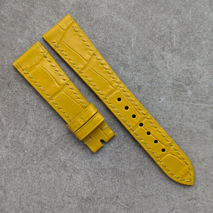 Embossed Crocodile Watch Strap - Sunflower Yellow