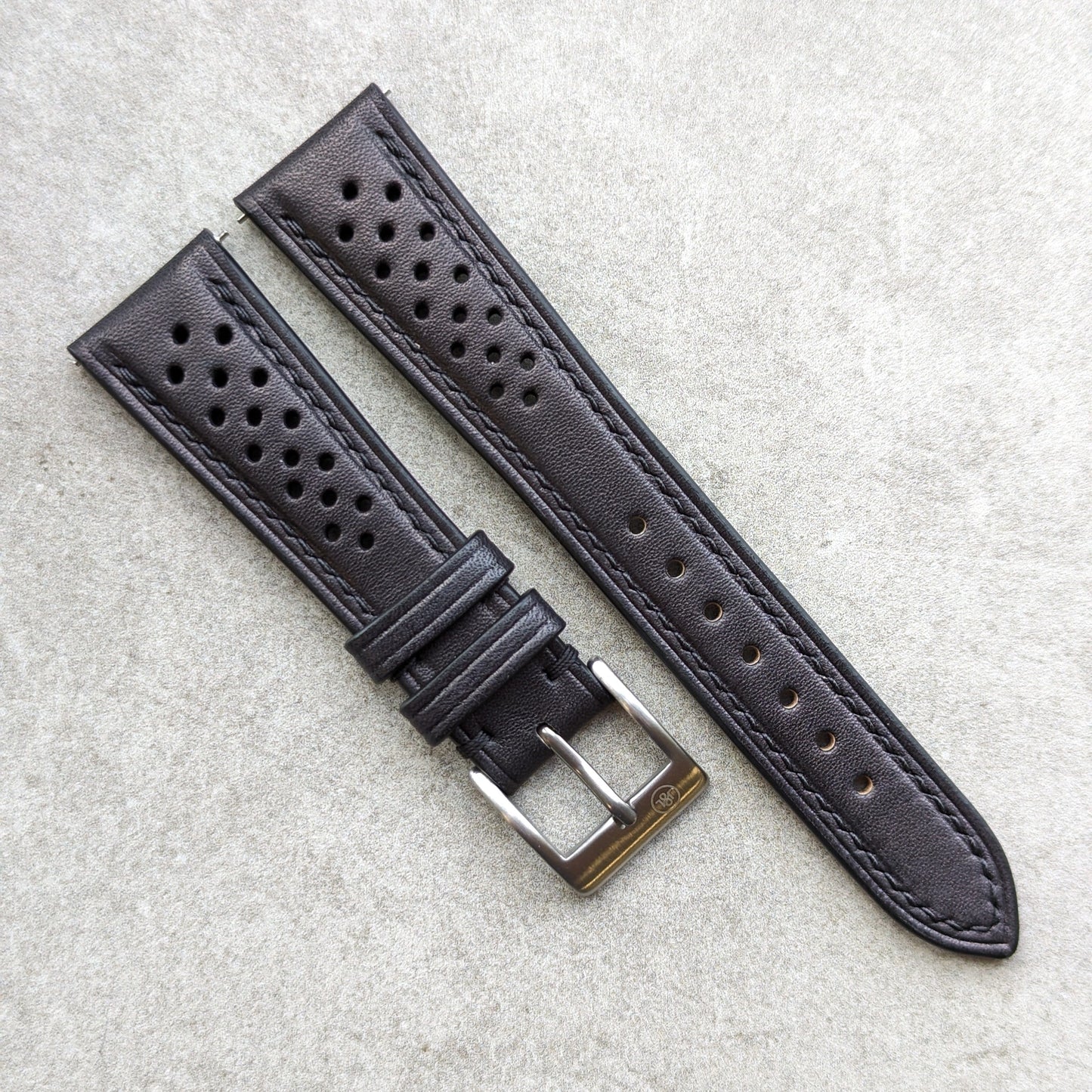 French Calfskin Rally Strap - Black - RTW