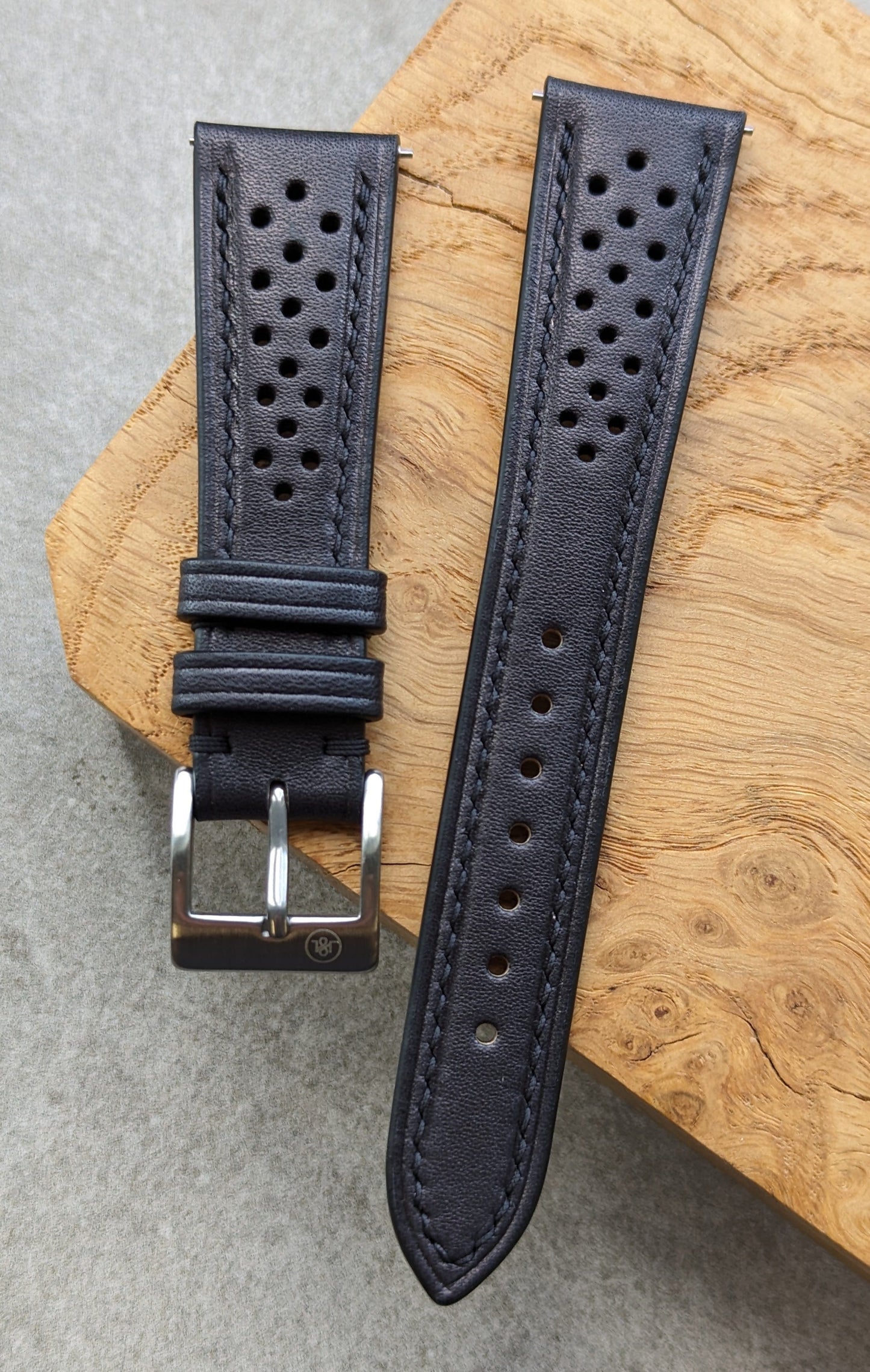 French Calfskin Rally Strap - Black - RTW