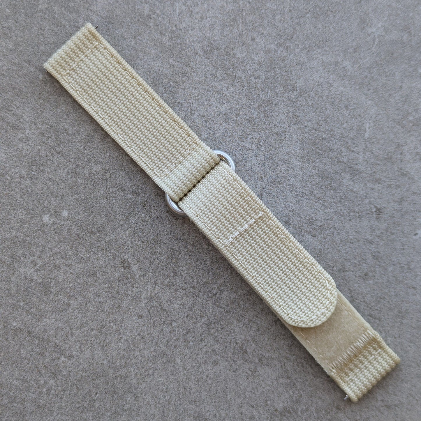 Premium Ribbed Two Piece Ballistic Nylon Strap - Cream