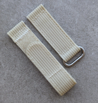 Premium Ribbed Two Piece Ballistic Nylon Strap - Cream