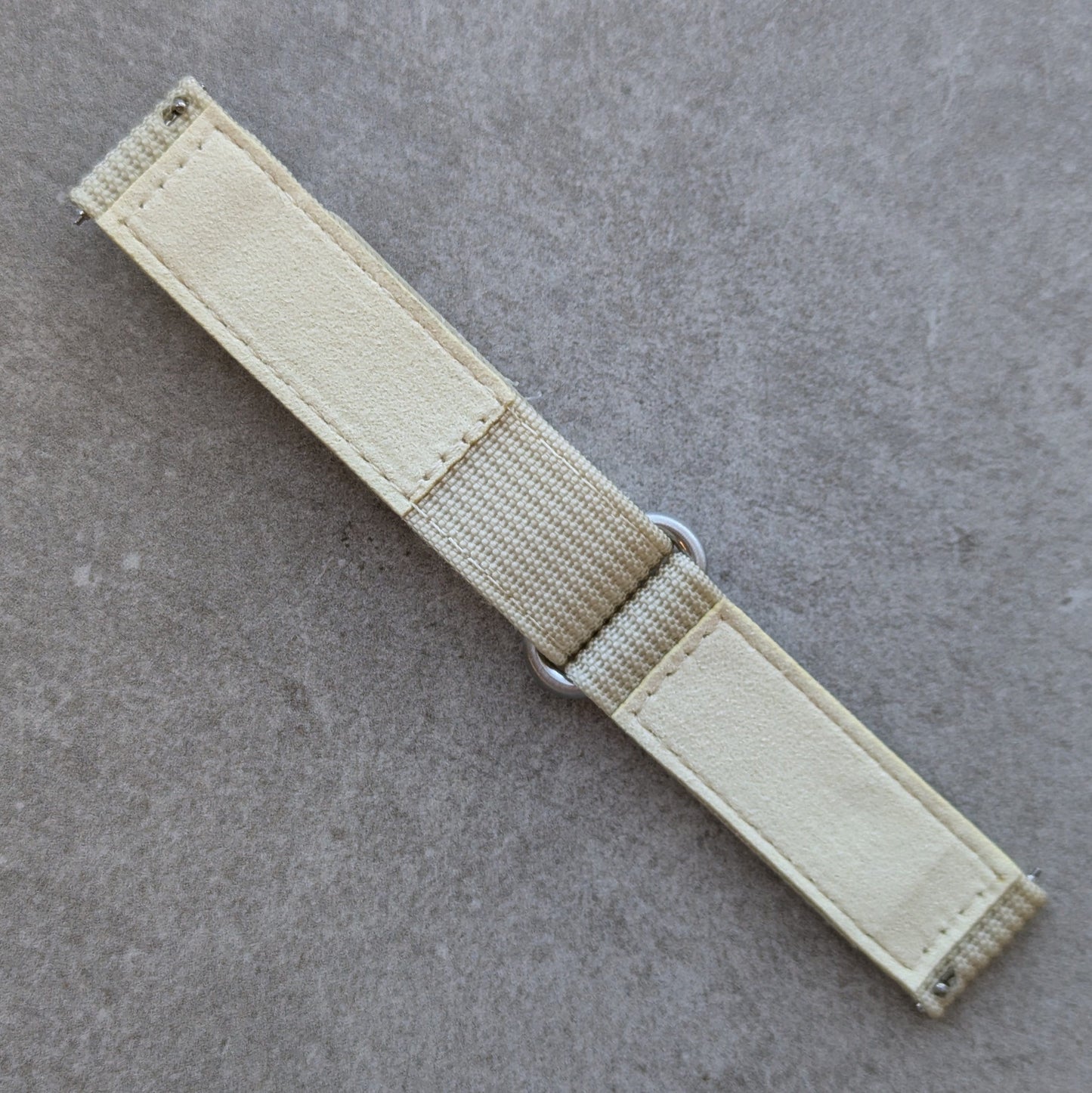 Premium Ribbed Two Piece Ballistic Nylon Strap - Cream