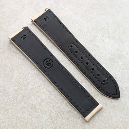 Omega-Style Deployant Sailcloth Watch Strap - Sandstone