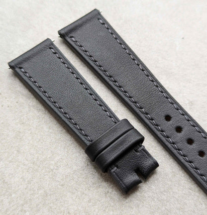 Barenia Calfskin Watch Strap - Graphite Grey