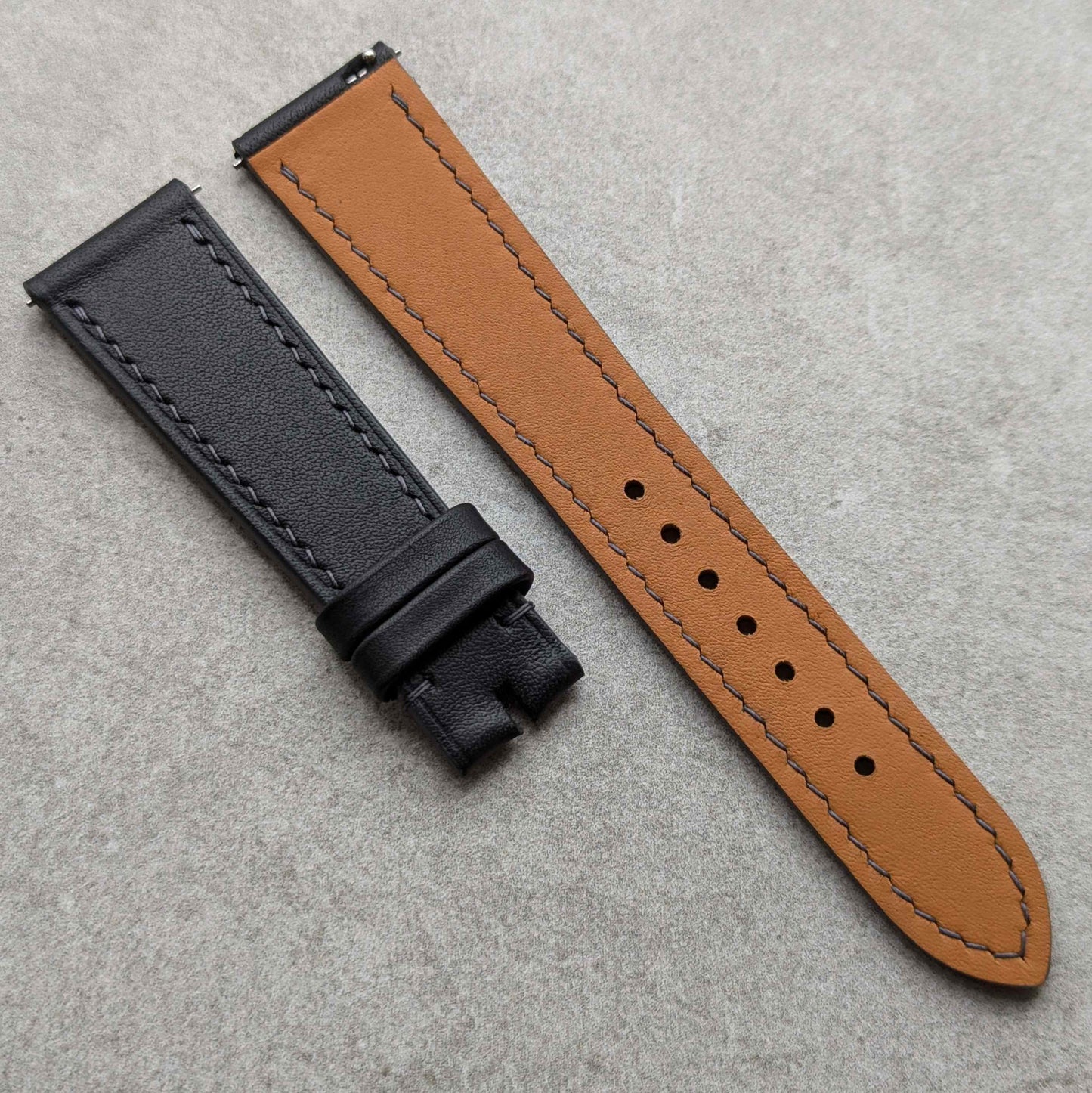 Barenia Calfskin Watch Strap - Graphite Grey