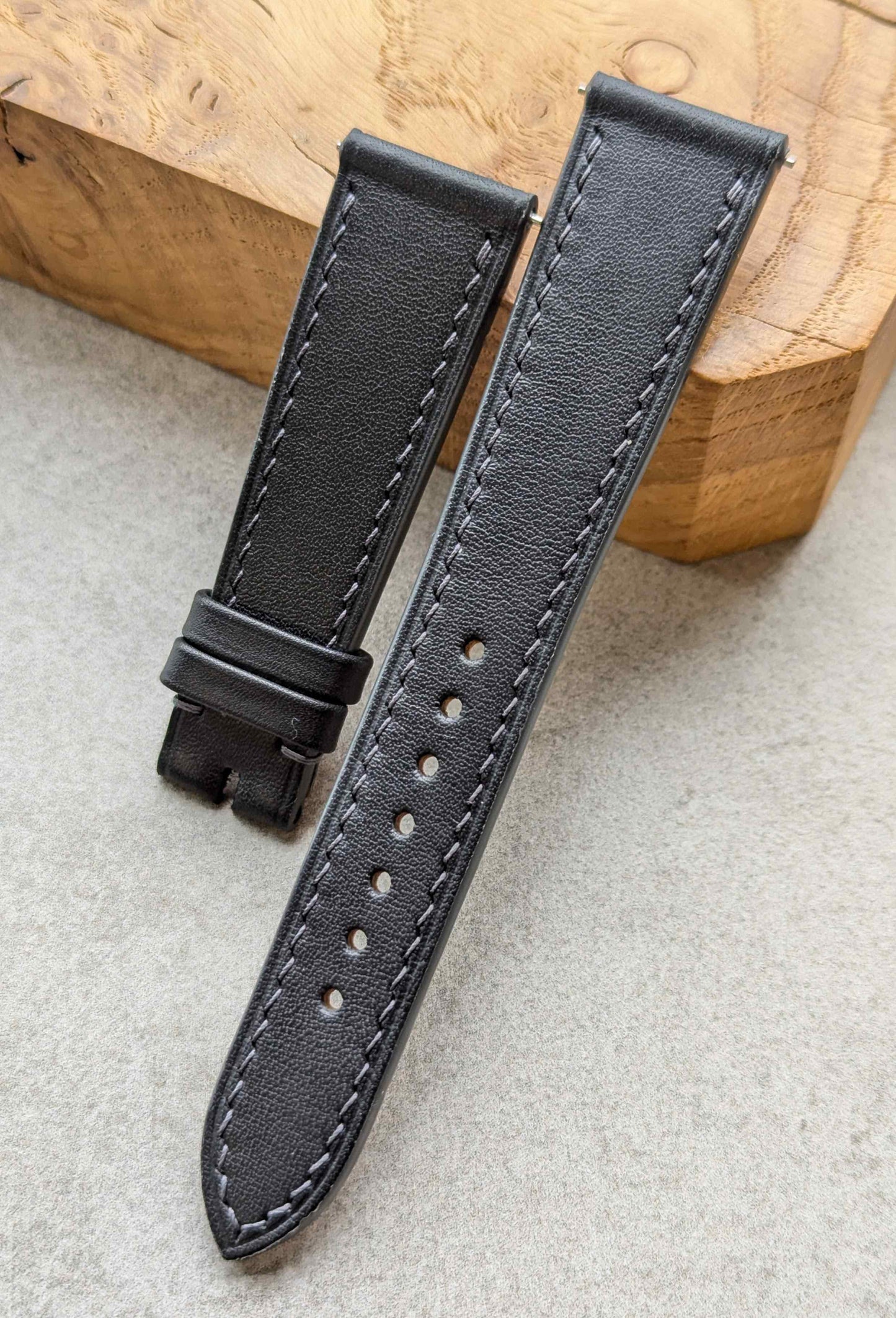 Barenia Calfskin Watch Strap - Graphite Grey