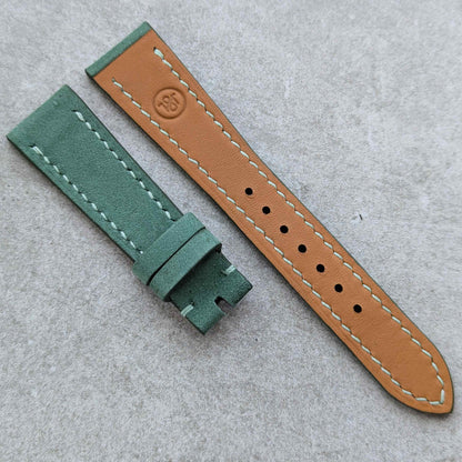 Nubuck Leather Watch Strap - Jade Green