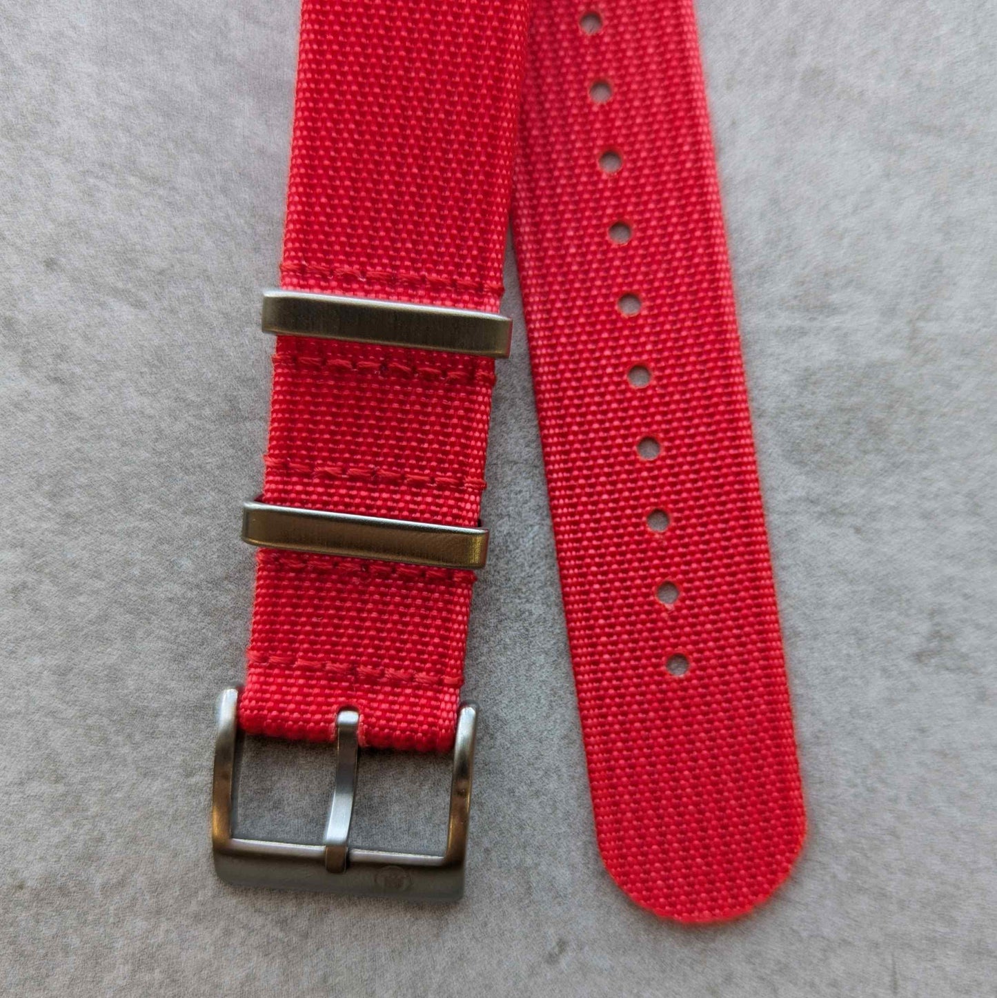 Premium Ribbed Fabric Watch Strap - Rage Red