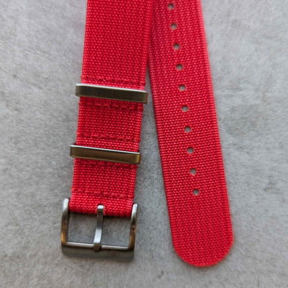 Premium Ribbed Fabric Watch Strap - Rage Red