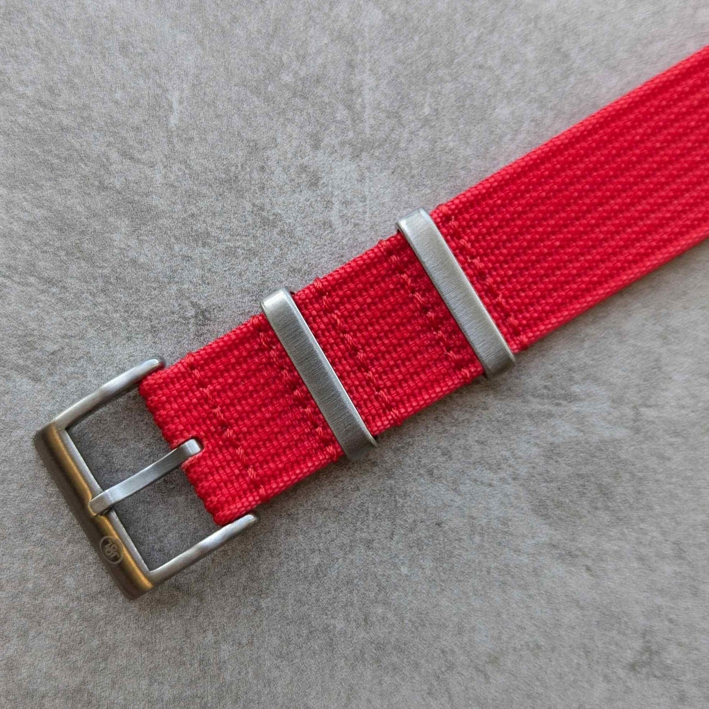 Premium Ribbed Fabric Watch Strap - Rage Red