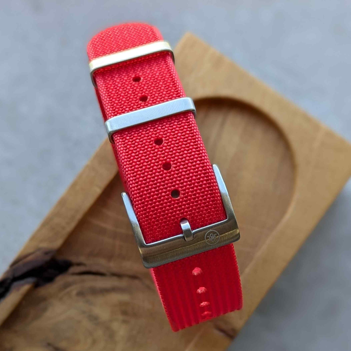 Premium Ribbed Fabric Watch Strap - Rage Red