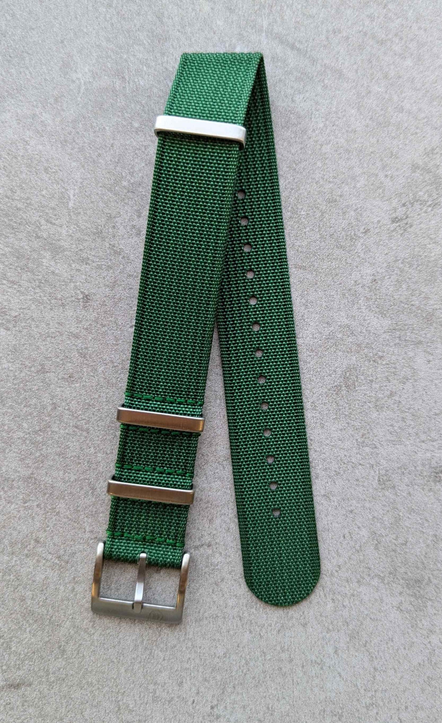 Premium Ribbed Fabric Watch Strap - British Racing Green