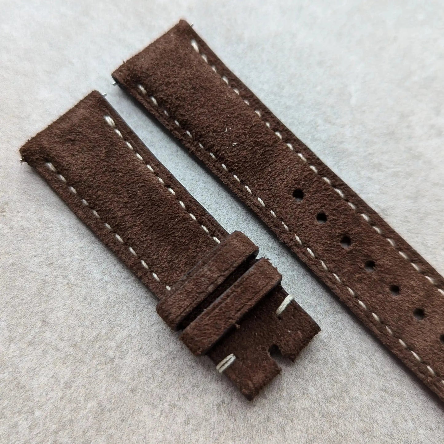 Stitched Suede Strap - Light Brown