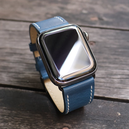 Luxe Leather Apple Watch Band - Ocean Blue