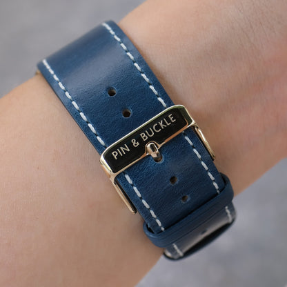 Luxe Leather Apple Watch Band - Ocean Blue