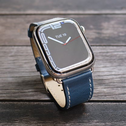 Luxe Leather Apple Watch Band - Ocean Blue