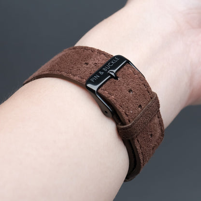 Velour Suede Apple Watch Band - Chocolate